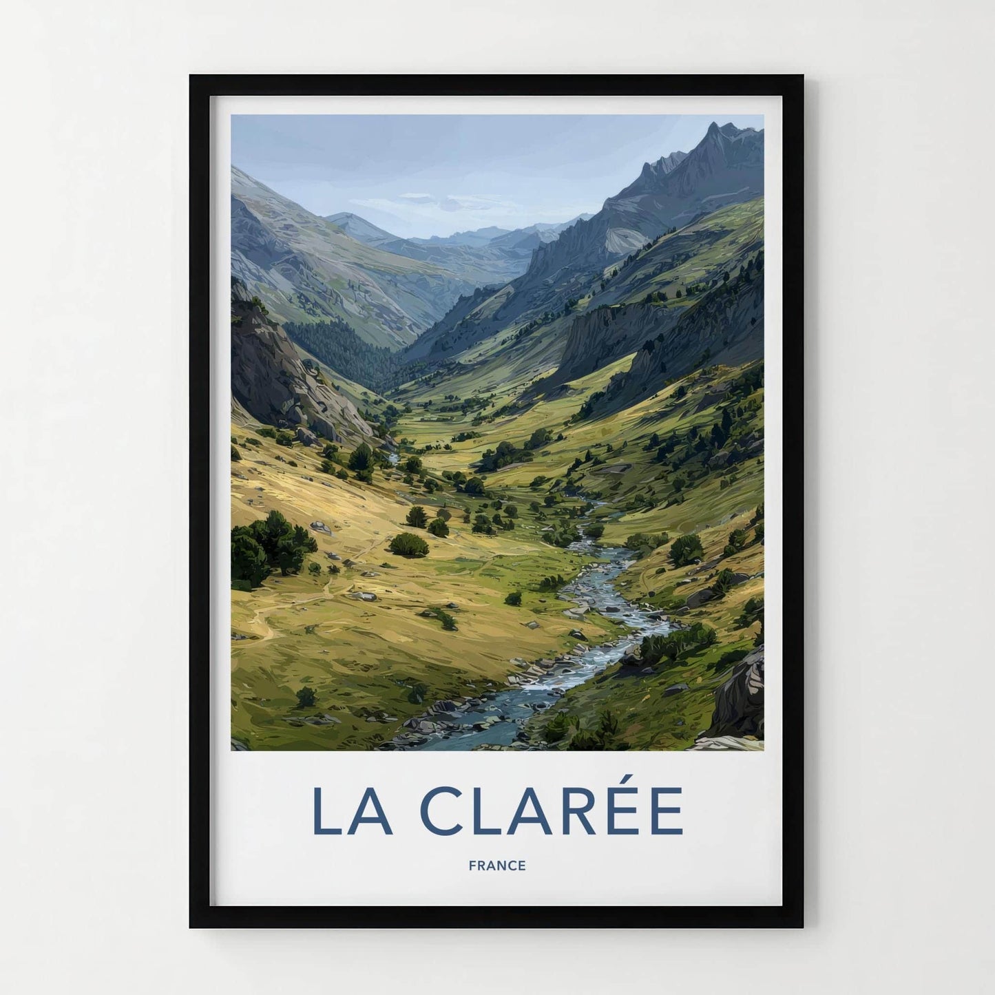 La Claree Poster - France Travel Art - Green Mountain Stream Home Decor