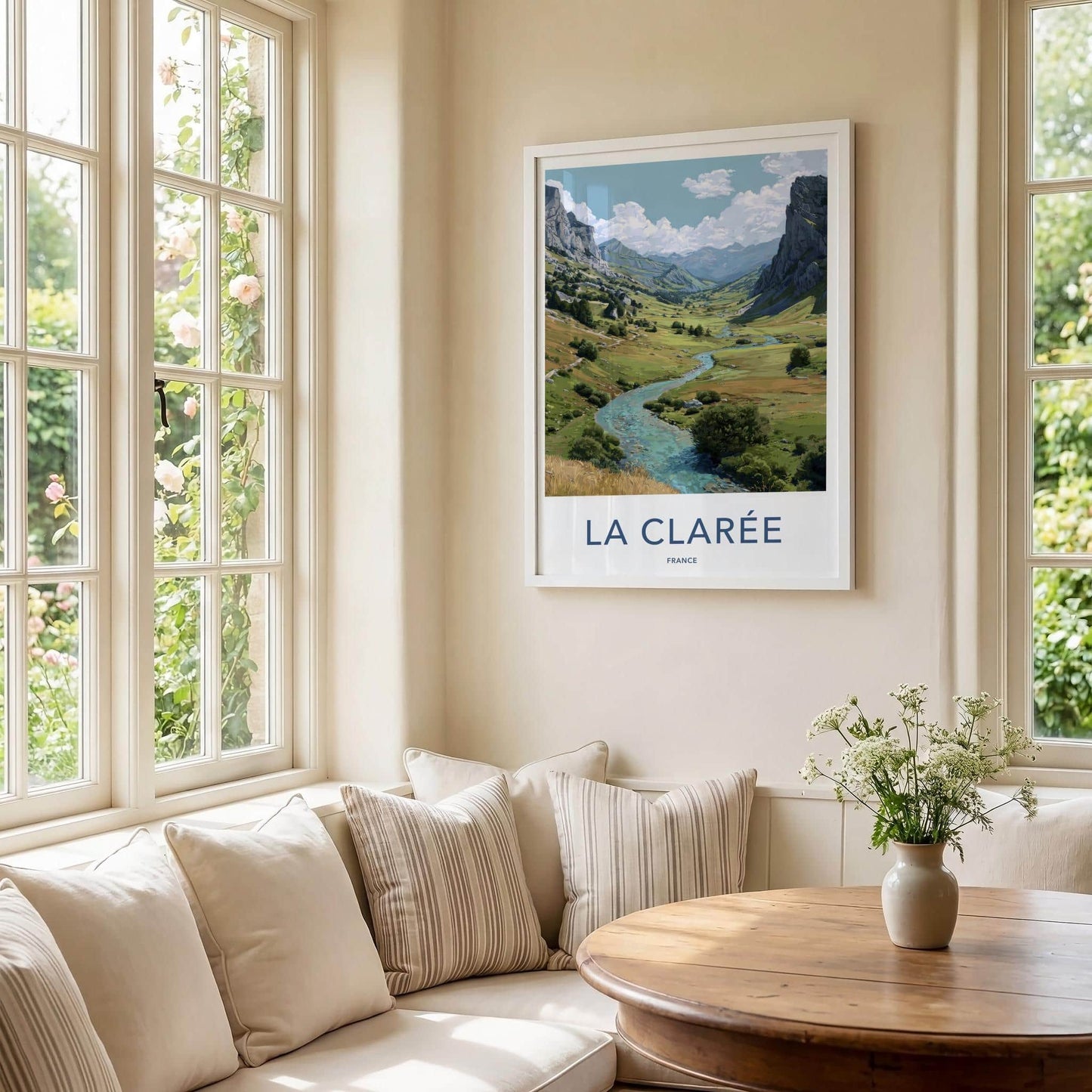 La Claree Poster - France Travel Art - Green Valley Stream Home Decor