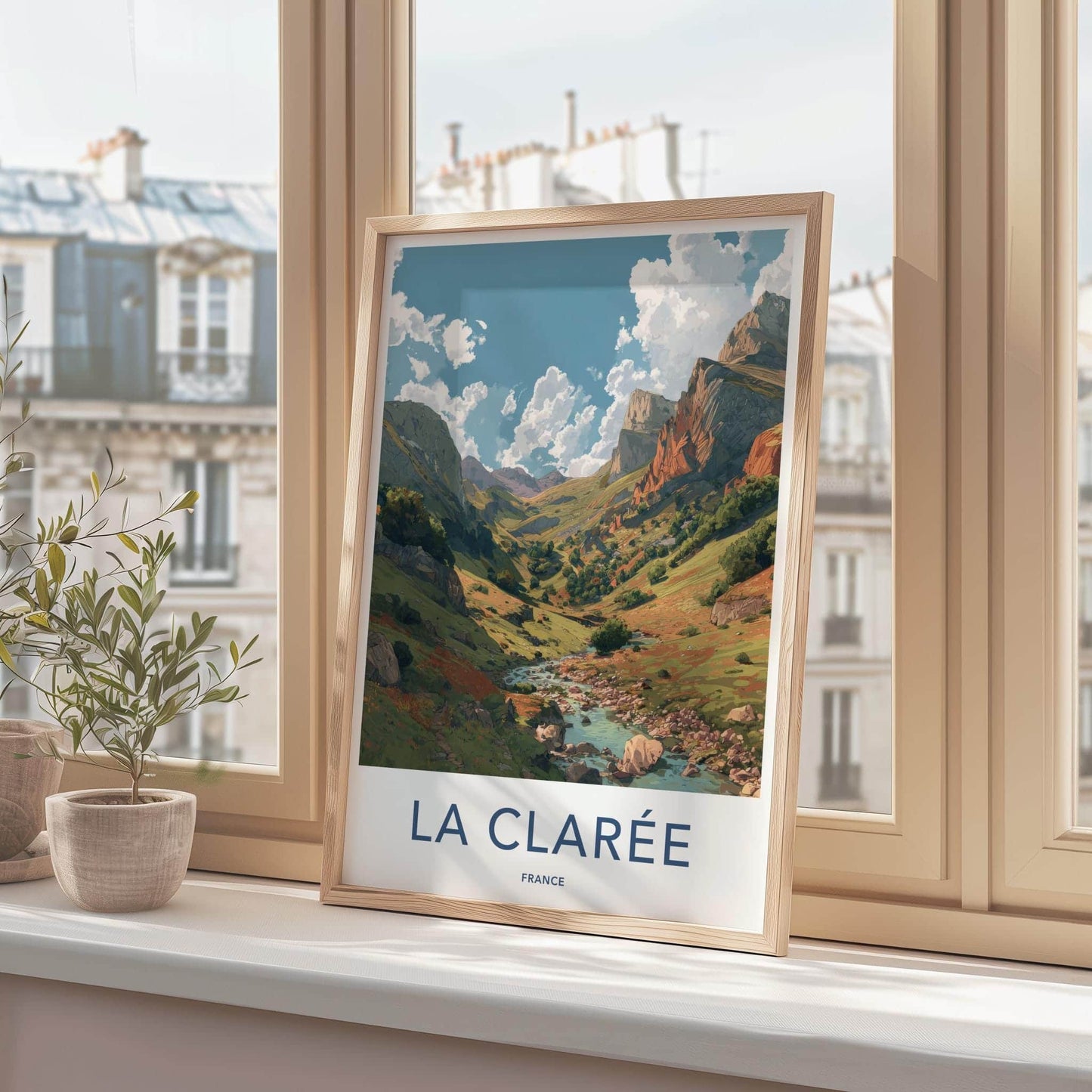 La Claree Poster - France Travel Art - Lush Mountain Valley Home Decor