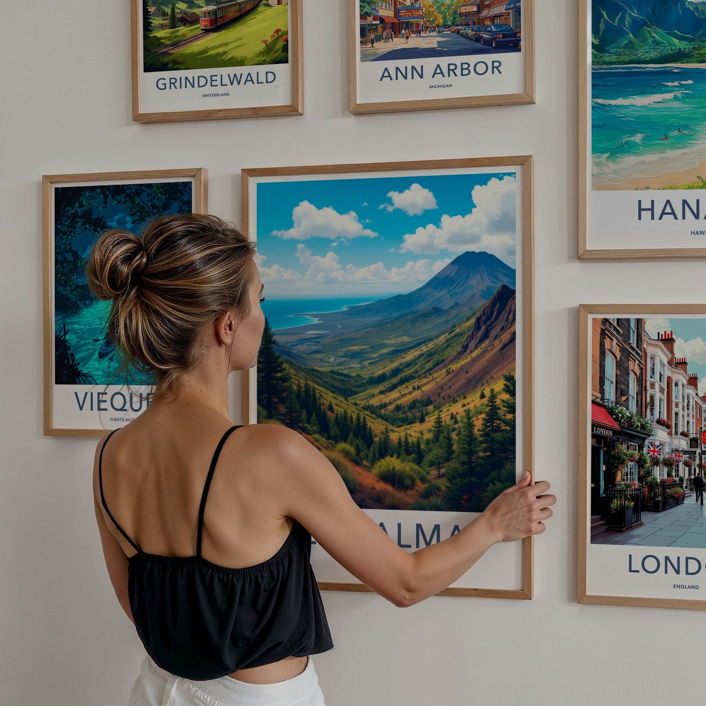 La Palma Poster - Spain Travel Art - Coastal Volcano Panorama Home Decor