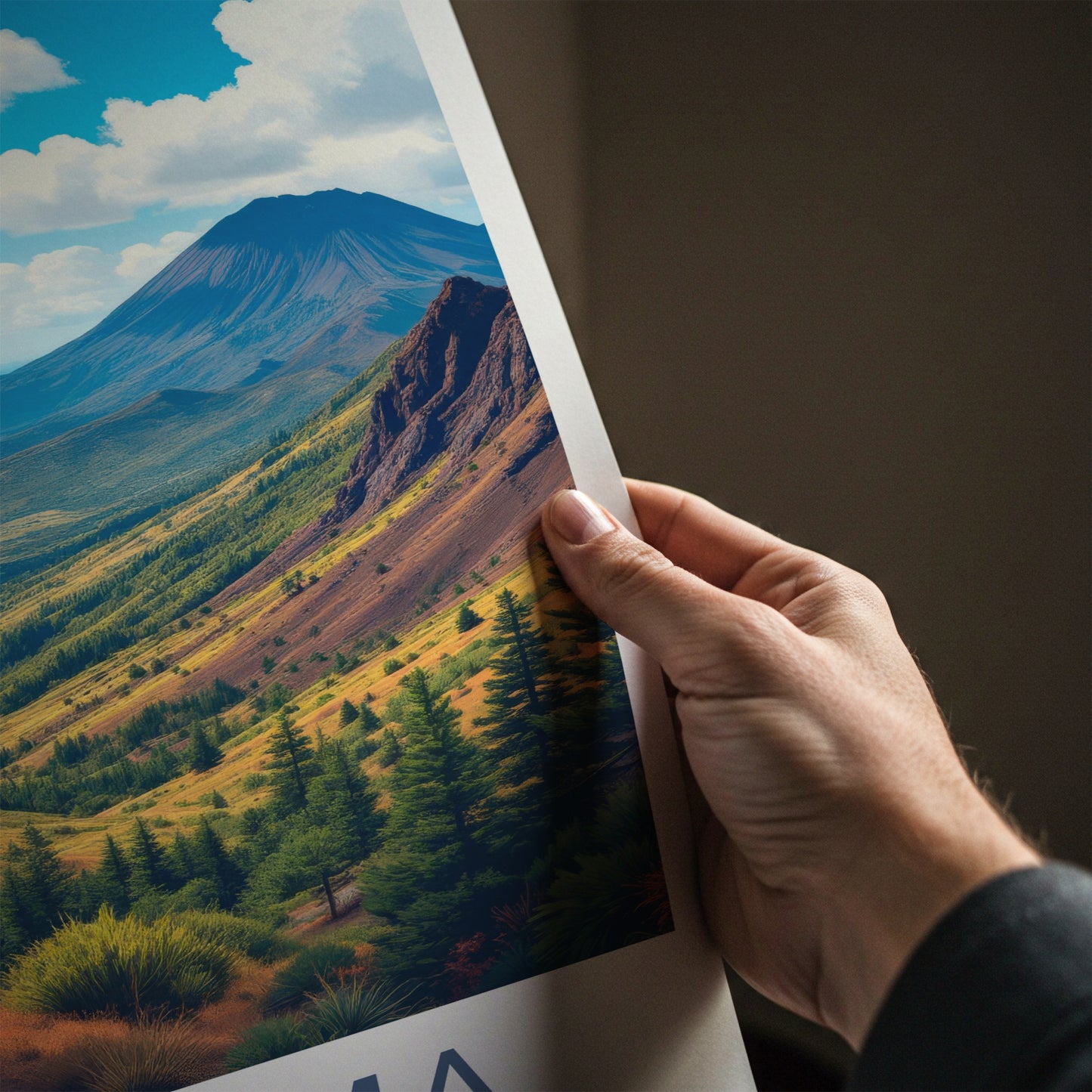 La Palma Poster - Spain Travel Art - Coastal Volcano Panorama Home Decor