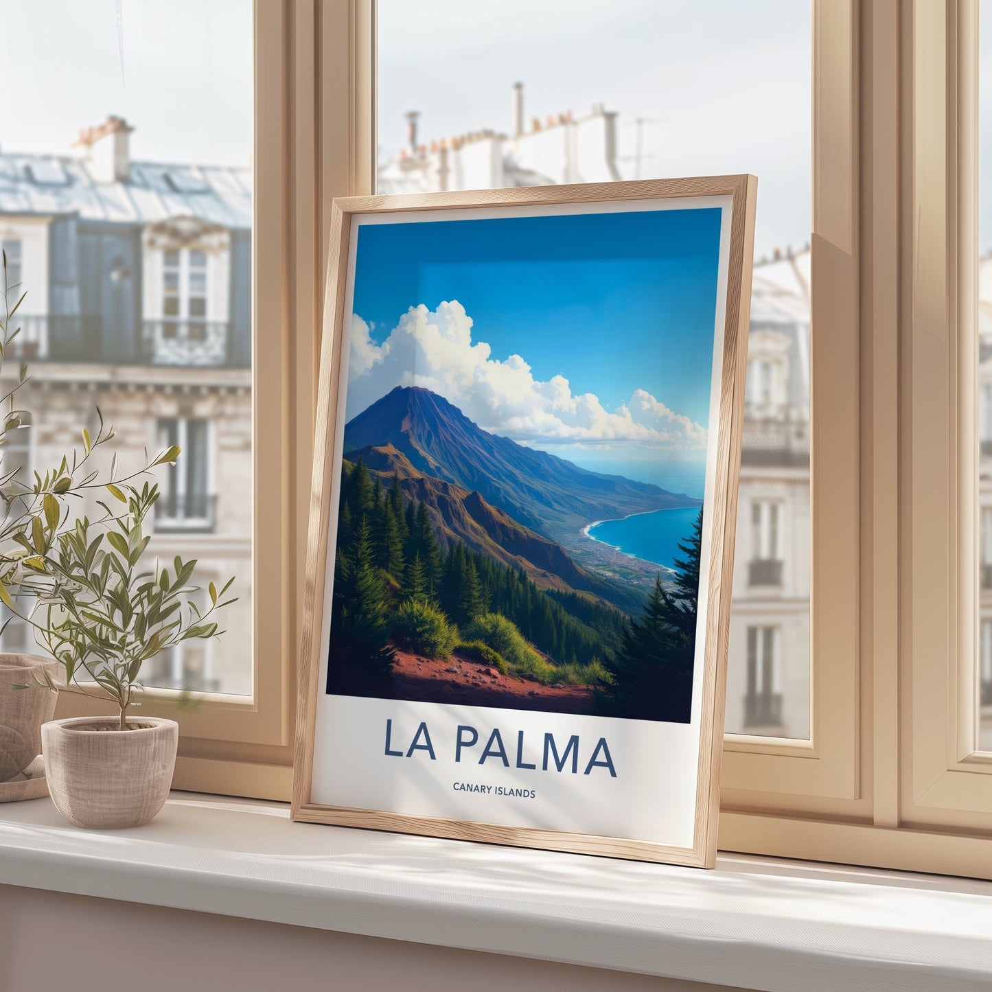 La Palma Poster - Spain Travel Art - Lush Volcanic Coast Wall Decor