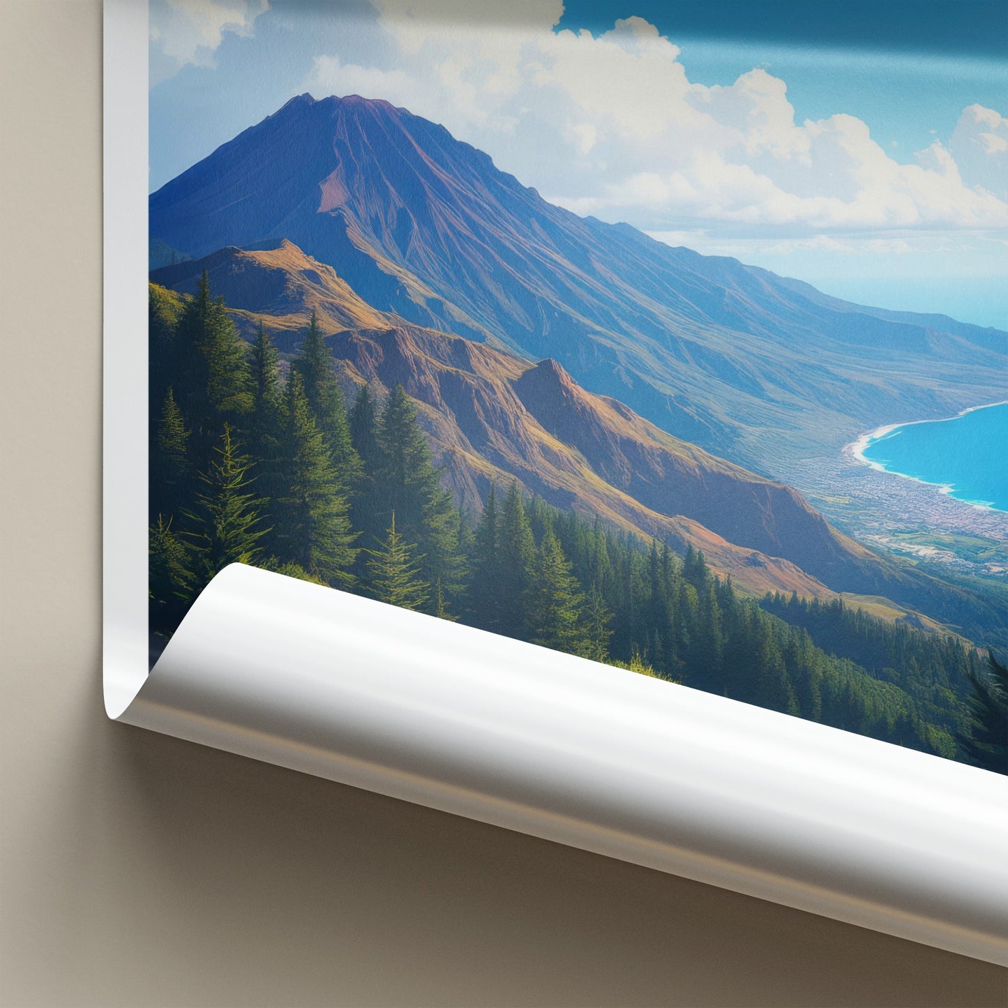 La Palma Poster - Spain Travel Art - Lush Volcanic Coast Wall Decor