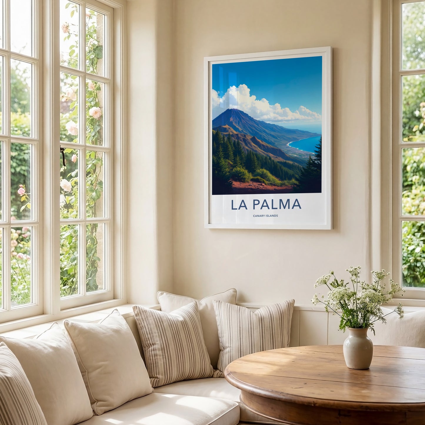 La Palma Poster - Spain Travel Art - Lush Volcanic Coast Wall Decor