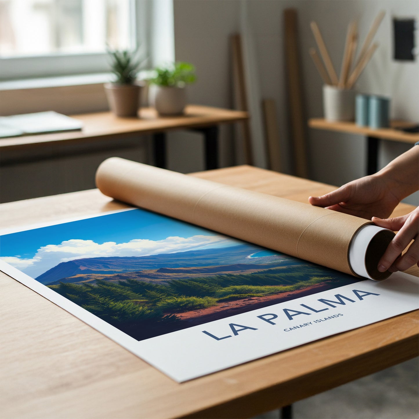La Palma Poster - Spain Travel Art - Lush Volcanic Coast Wall Decor