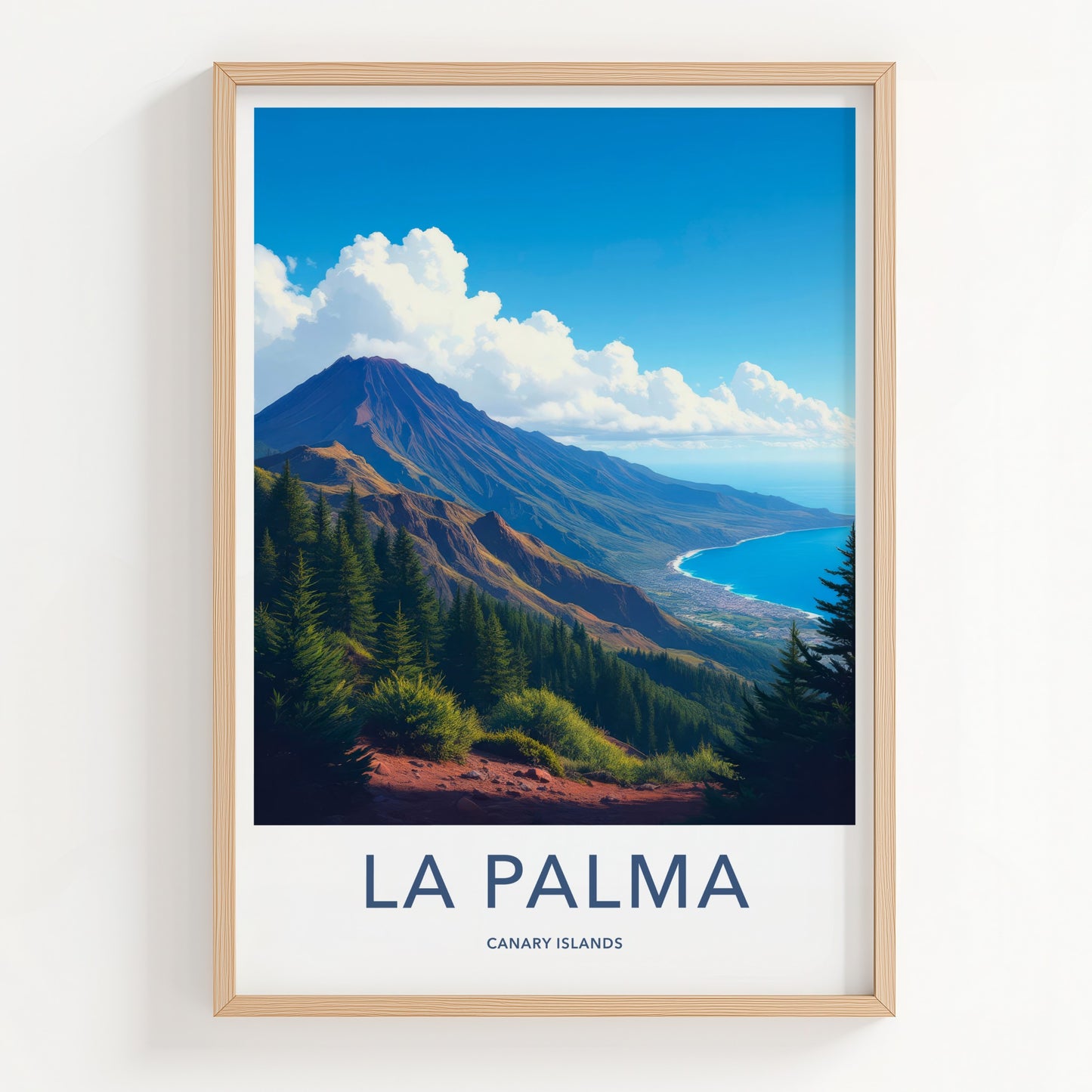 La Palma Poster - Spain Travel Art - Lush Volcanic Coast Wall Decor