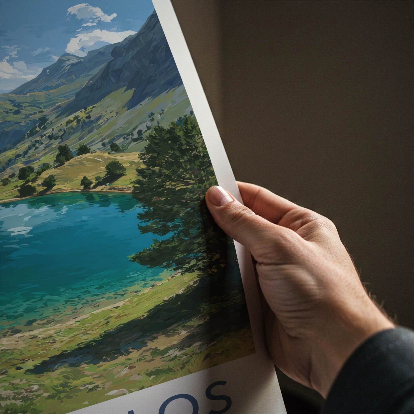 Lac D'Allos Poster - France Travel Art - Verdant Lakeside Pine Trees Home Decor