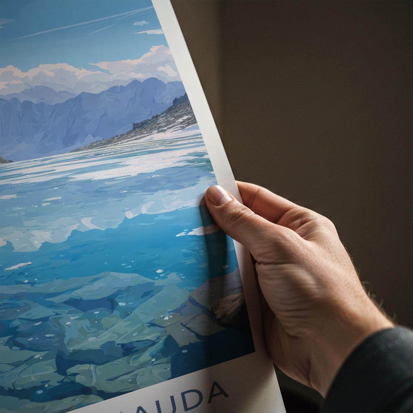 Lac De LEychauda Poster - France Travel Art - Clear Mountain Lake Home Decor