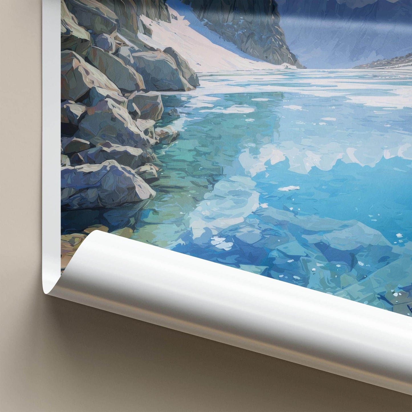 Lac De LEychauda Poster - France Travel Art - Clear Mountain Lake Home Decor