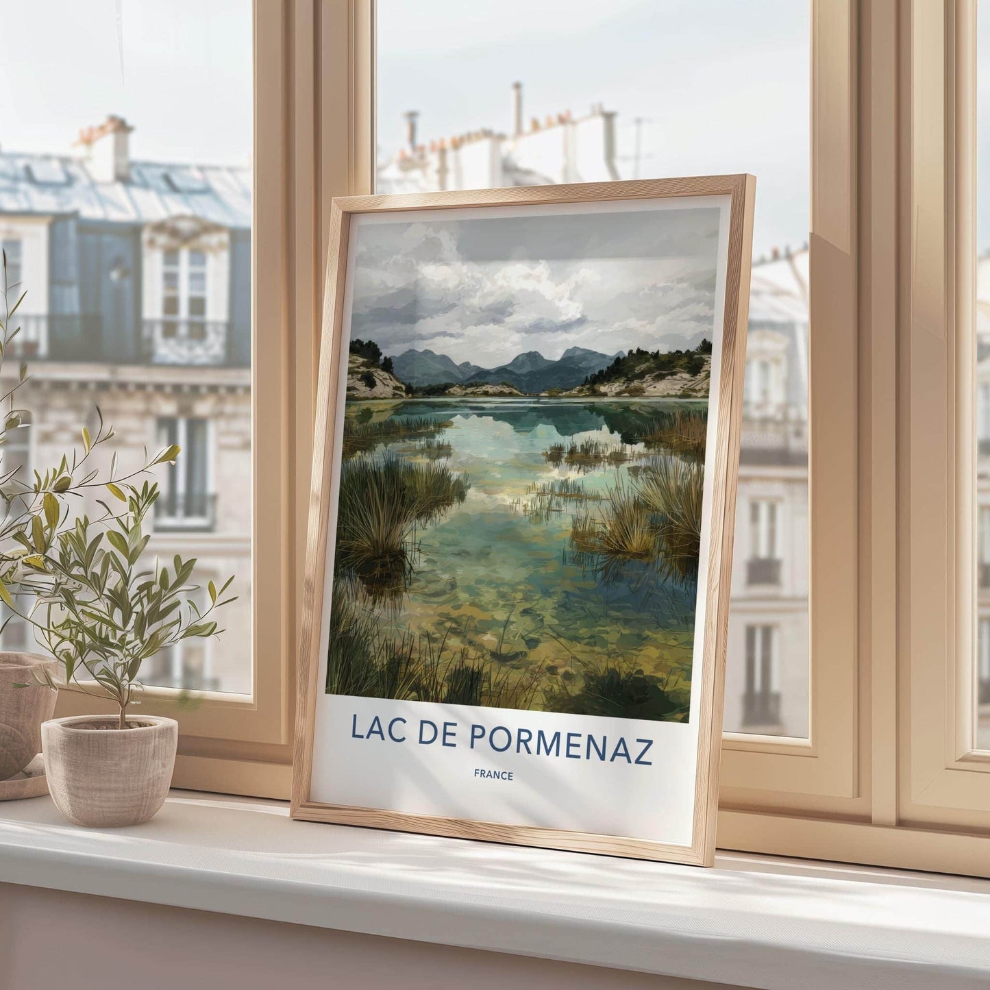 LAC DE PORMENAZ Poster - France Travel Art - Alpine Lake Reflection Home Decor