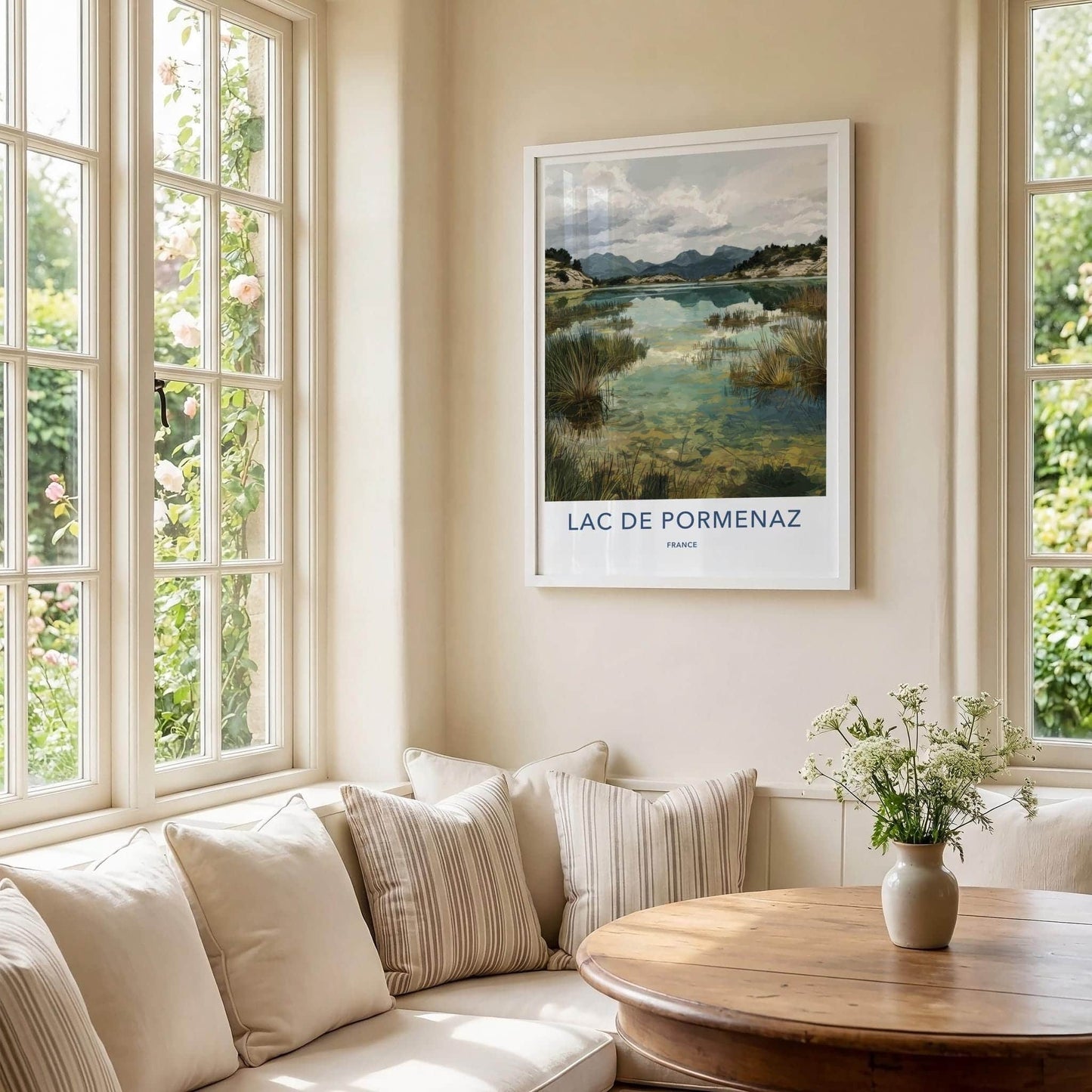 LAC DE PORMENAZ Poster - France Travel Art - Alpine Lake Reflection Home Decor