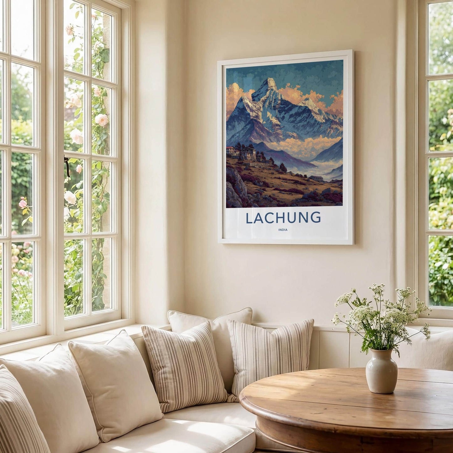 Lachung Poster - India Wall Art - Sikkim Mountain Village View Home Decor