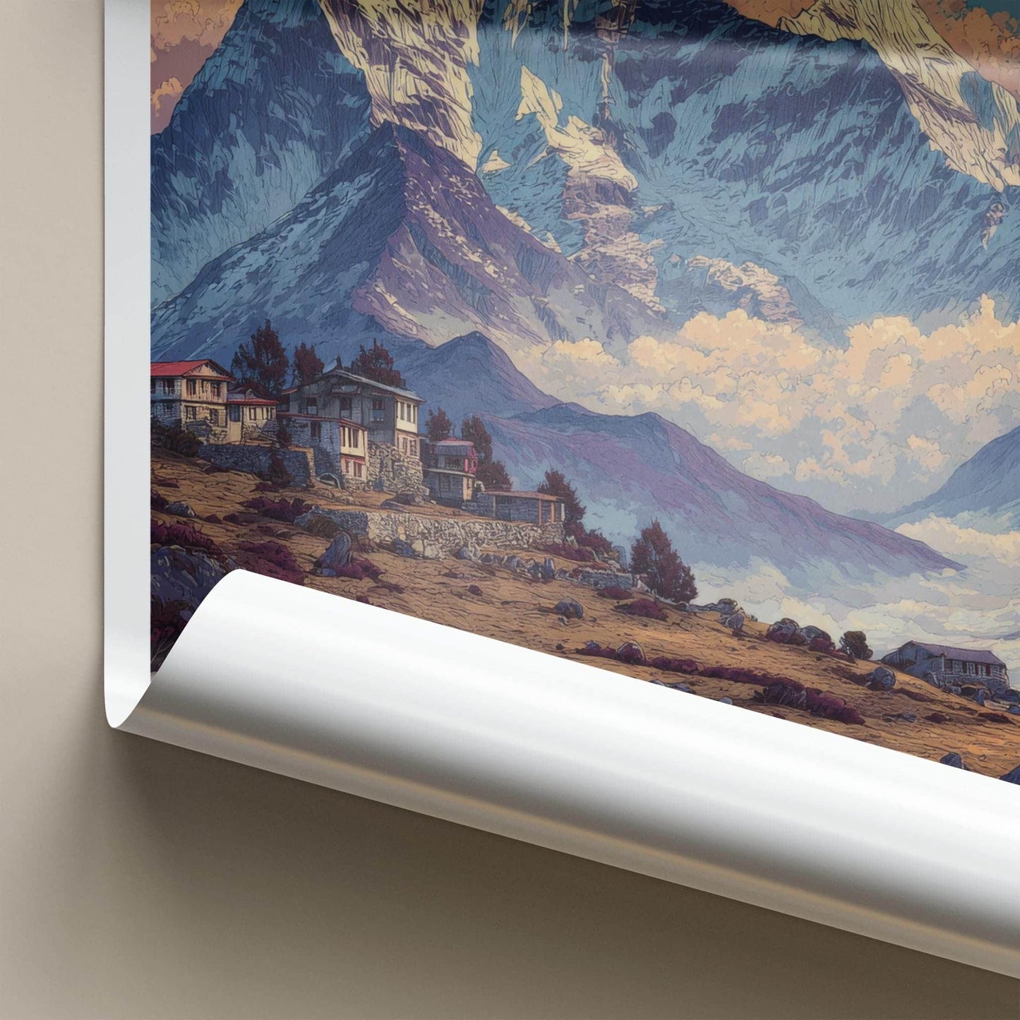Lachung Poster - India Wall Art - Sikkim Mountain Village View Home Decor