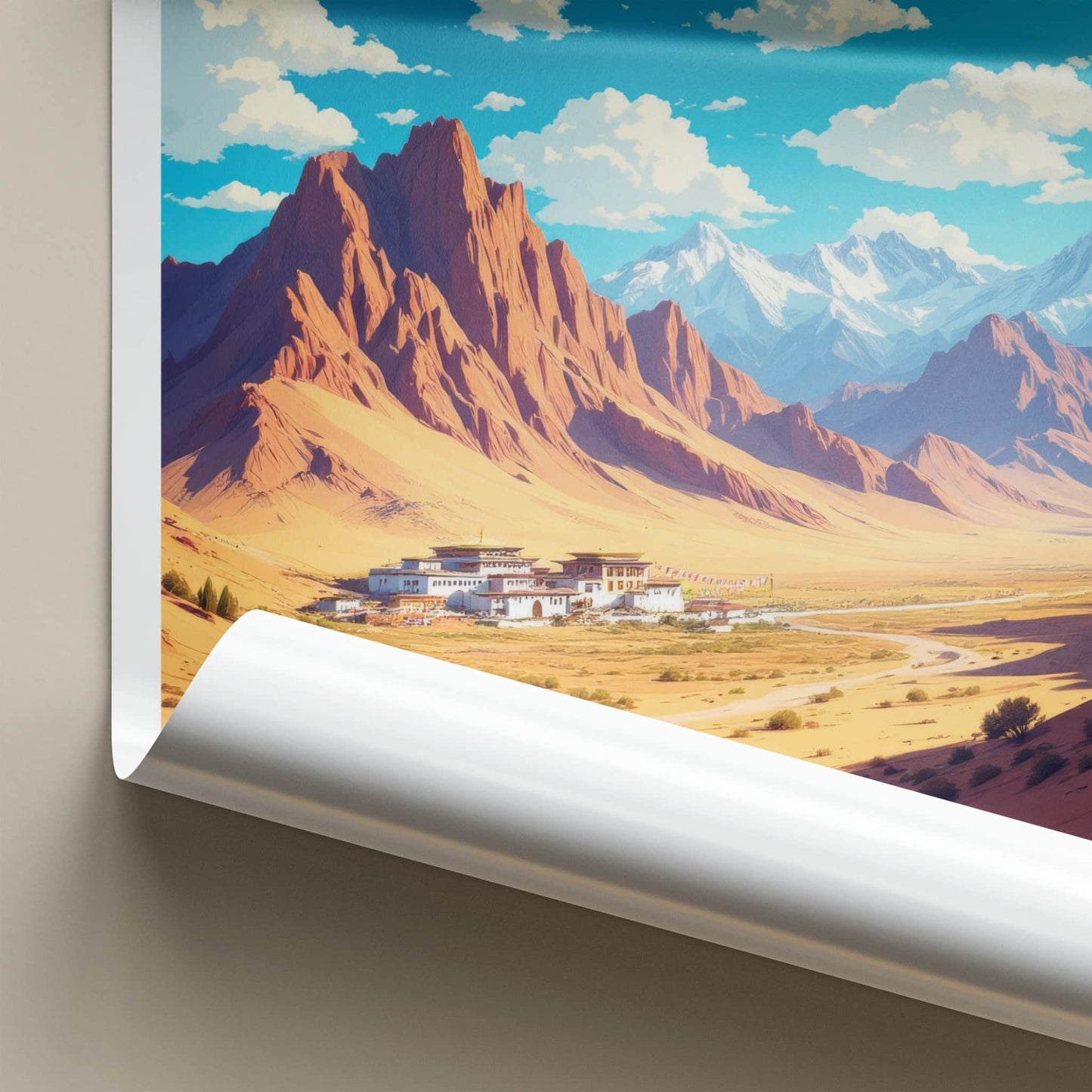 Ladakh Poster - India Wall Art - Ladakh Arid Mountain Monastery Home Decor
