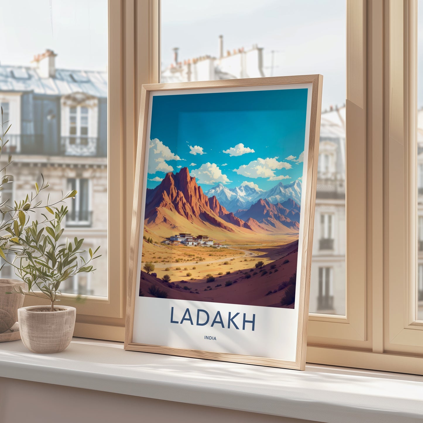Ladakh Poster - India Wall Art - Ladakh Arid Mountain Monastery Home Decor