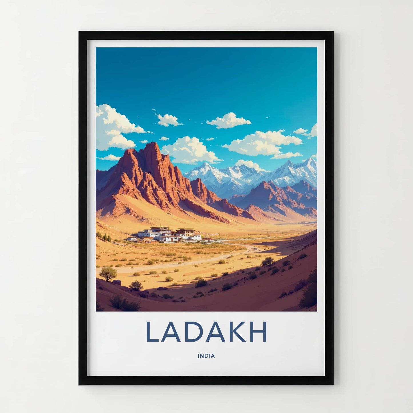 Ladakh Poster - India Wall Art - Ladakh Arid Mountain Monastery Home Decor