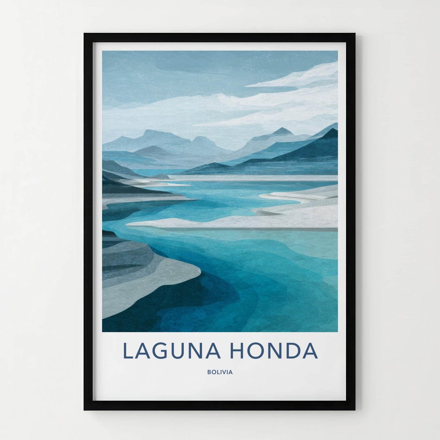 Laguna Honda Poster - Bolivia Travel Art - Turquoise Lake Mountains Home Decor