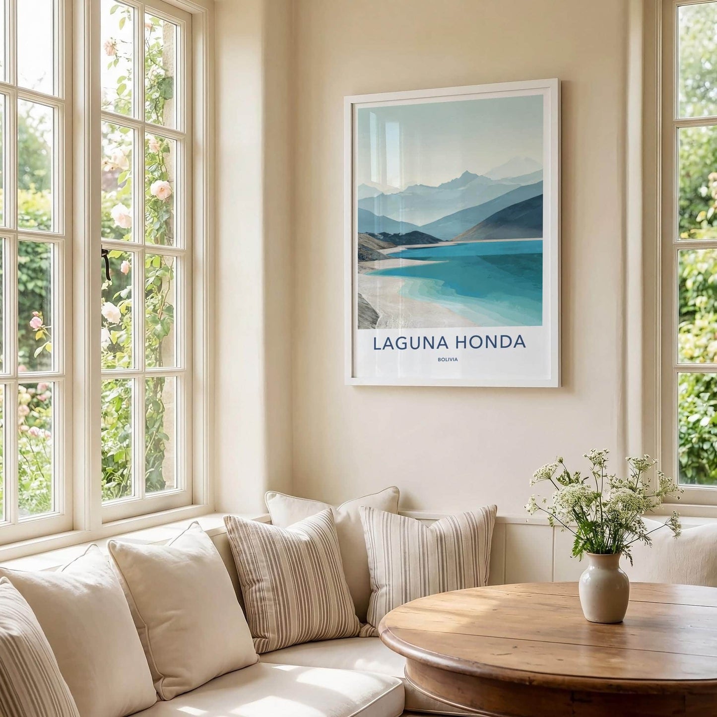 Laguna Honda Poster - Bolivia Travel Art - Turquoise Lake Shores Home Decor