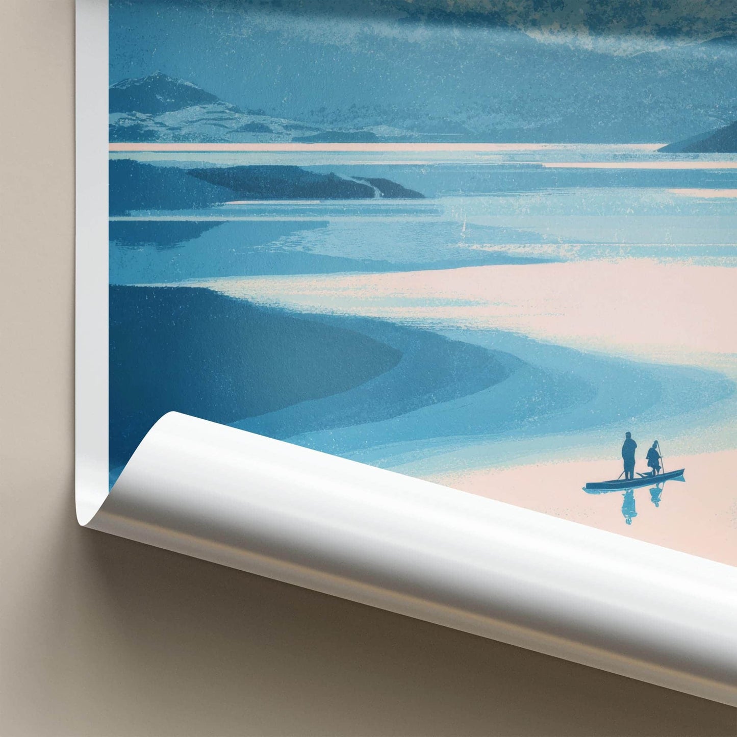 Laguna Honda Poster - Bolivia Travel Art - Two Kayakers Water Home Decor