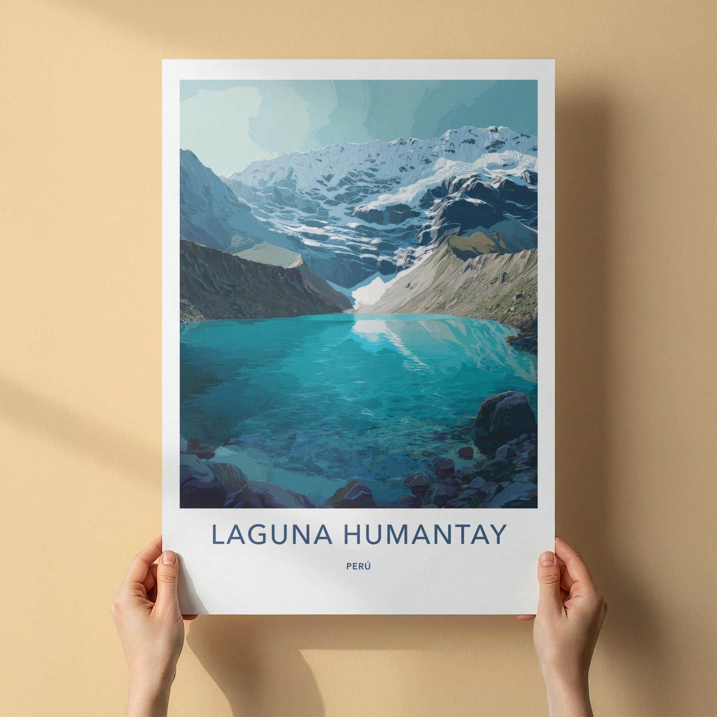 Laguna Humantay Poster - Peru Travel Art - Turquoise Lake Mountains Home Decor
