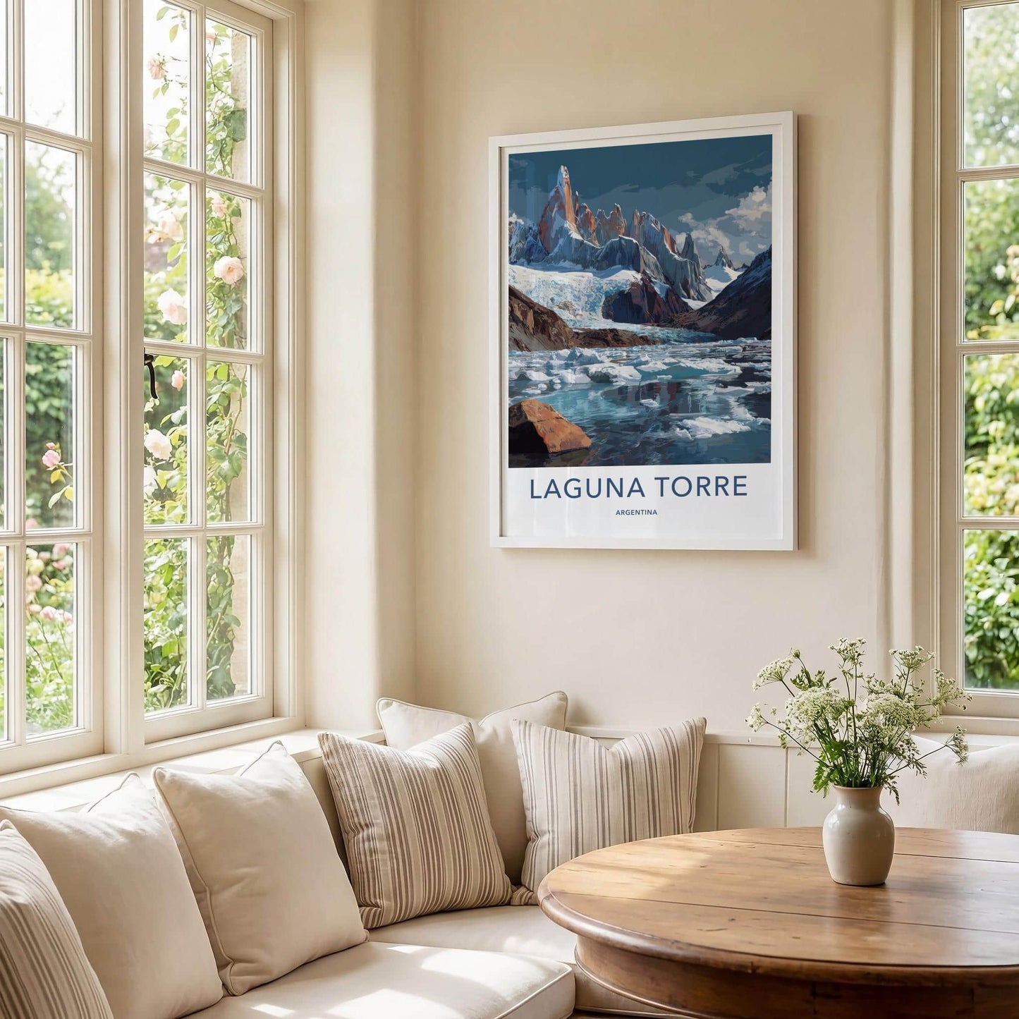 Laguna Torre Poster - Argentina Travel Art - Glacier Lake Icebergs Home Decor