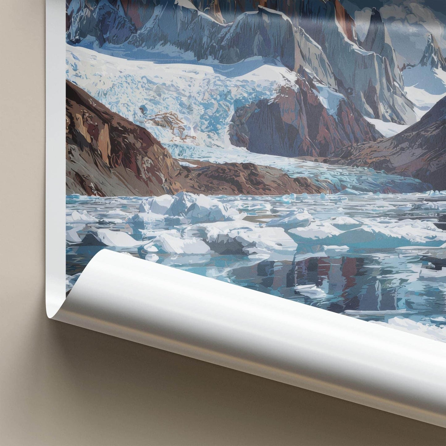 Laguna Torre Poster - Argentina Travel Art - Glacier Lake Icebergs Home Decor