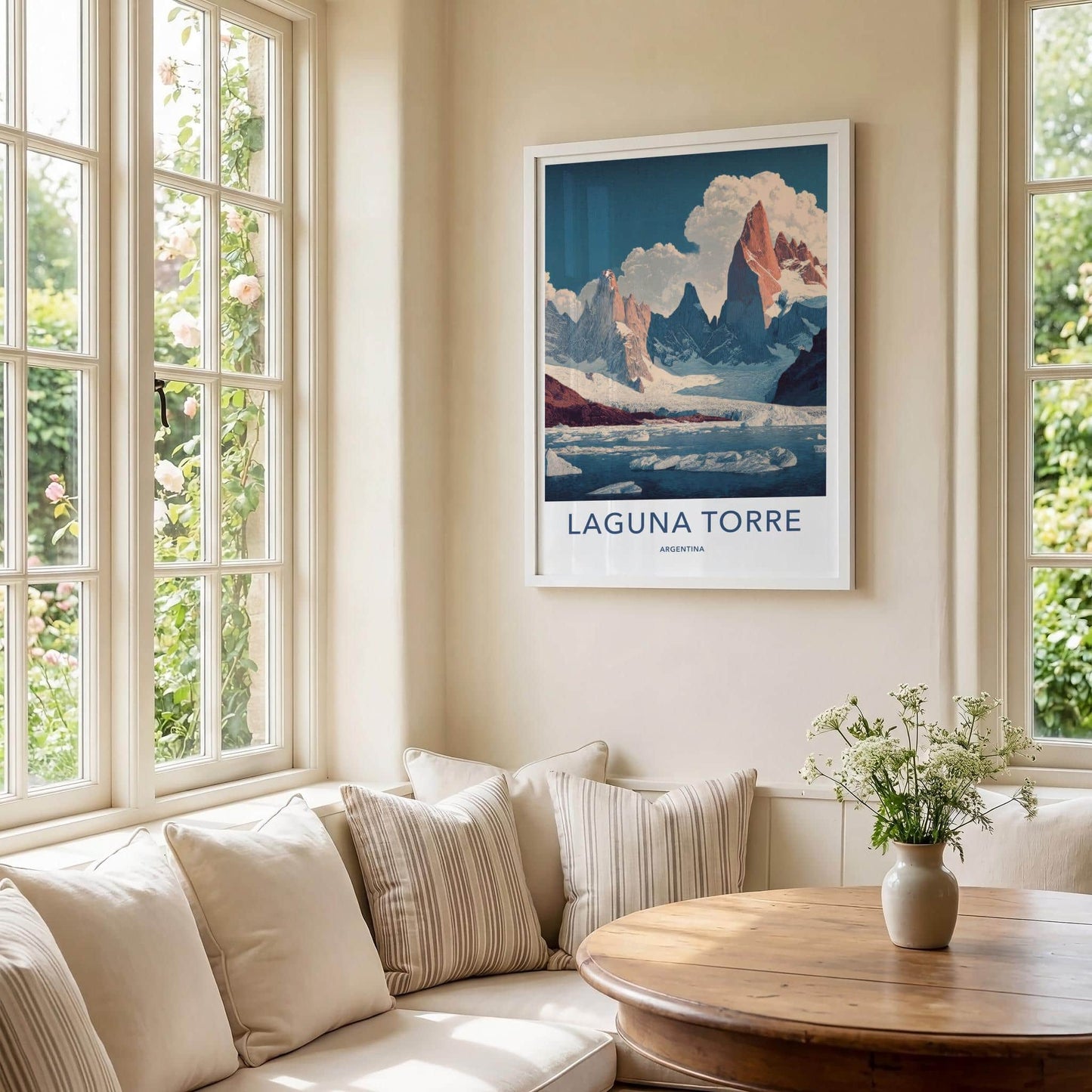 Laguna Torre Poster - Argentina Travel Print - Snowy Glacial Lake Wall Decor