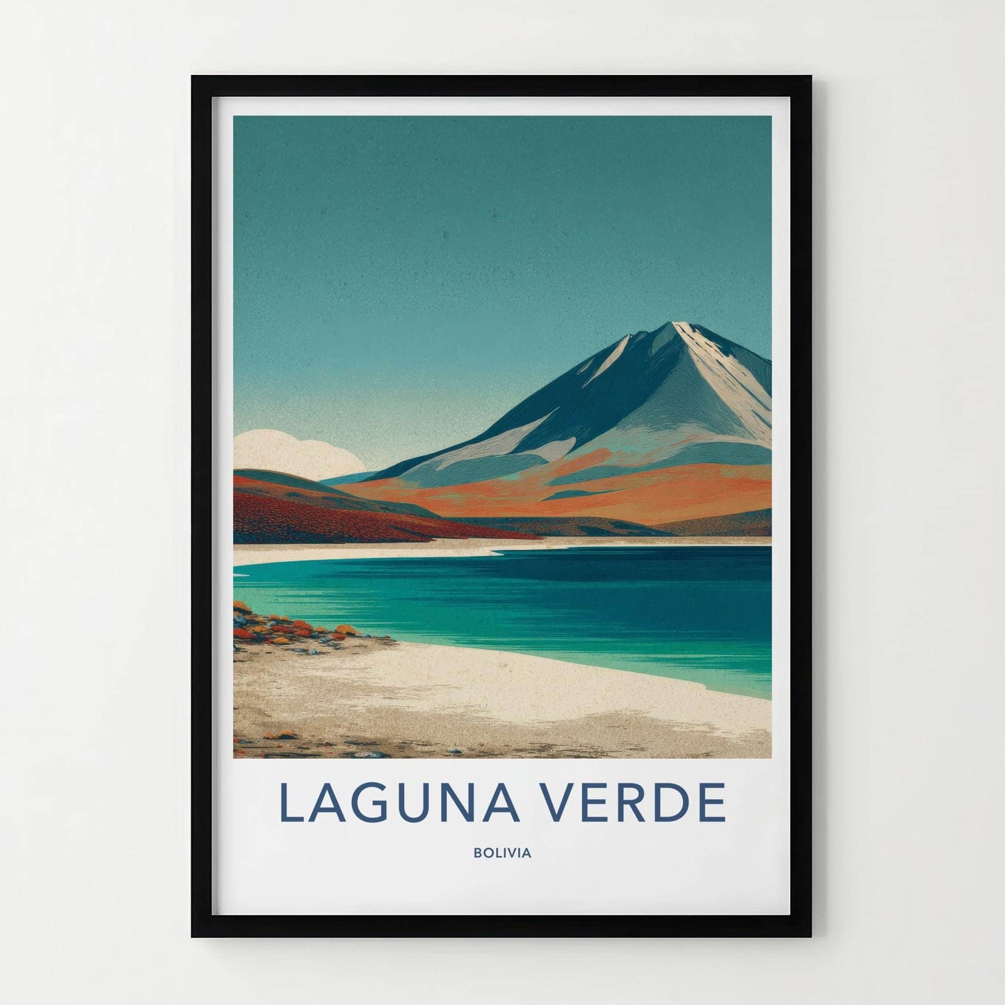 Laguna Verde Poster - Bolivia Travel Art - Turquoise Lake Mountain Gallery Art