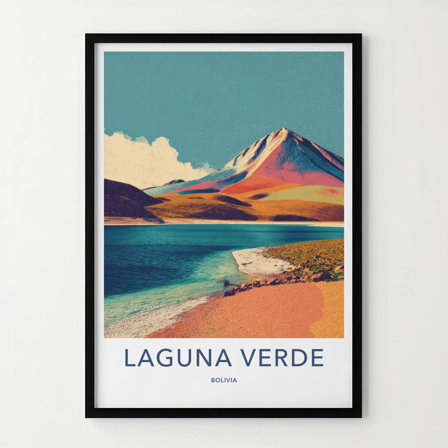 Laguna Verde Poster - Bolivia Travel Art - Vibrant Lake Mountain Home Decor