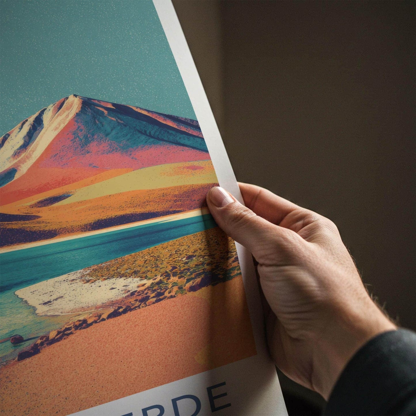 Laguna Verde Poster - Bolivia Travel Art - Vibrant Lake Mountain Home Decor