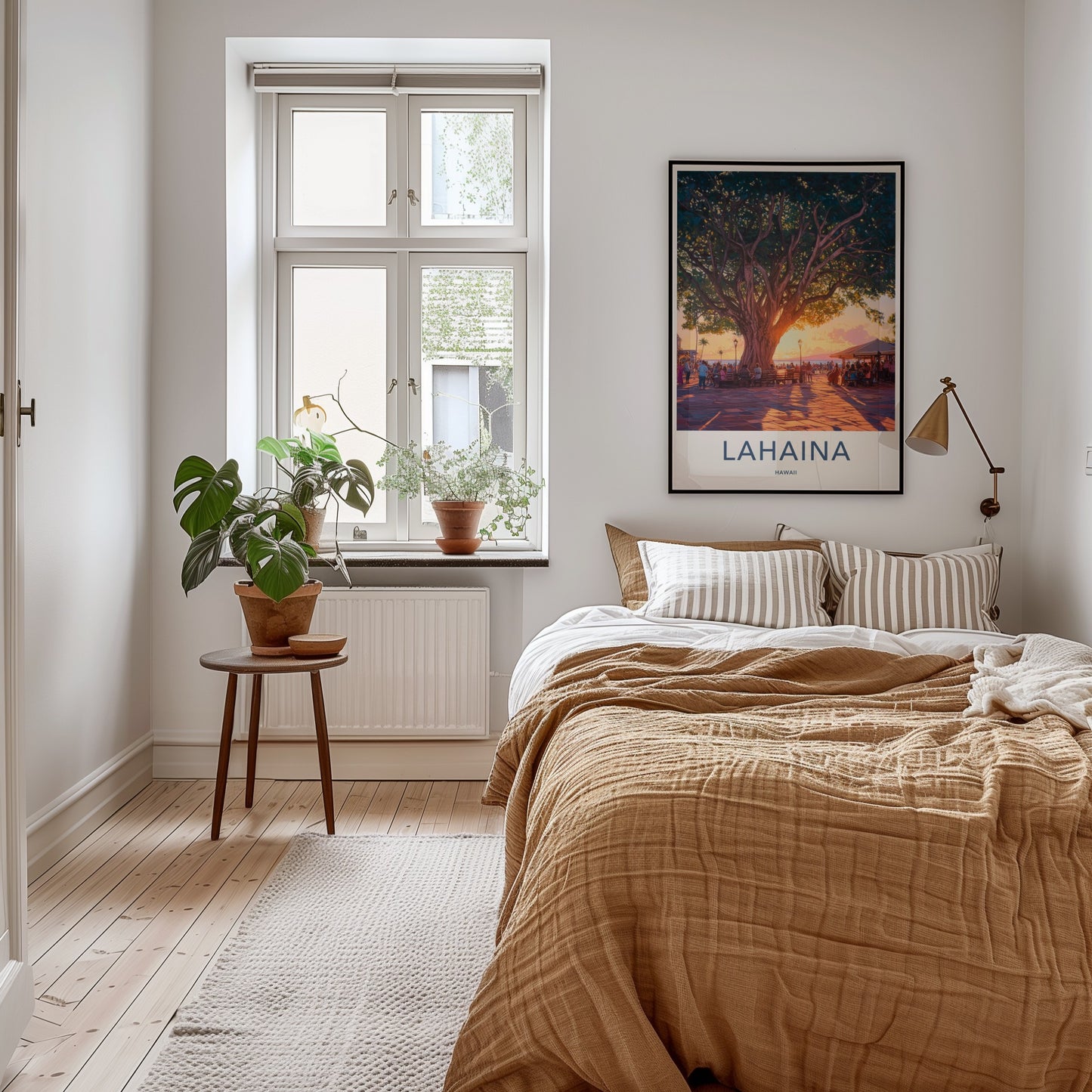 Lahaina Poster - Hawaii Travel Art - Banyan Tree Sunset Home Decor
