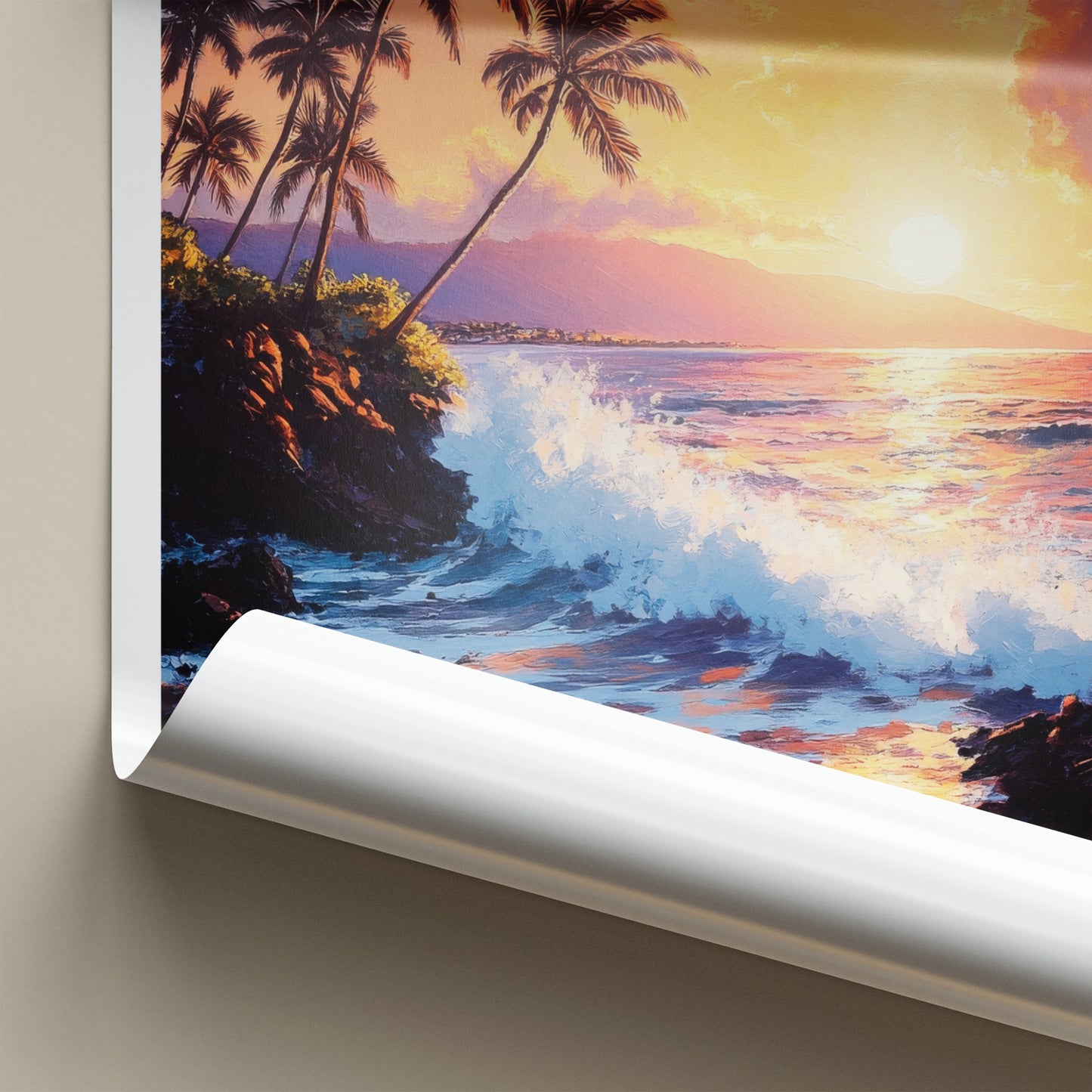 Lahaina Poster - Hawaii Travel Art - Tropical Ocean Sunset Wall Decor