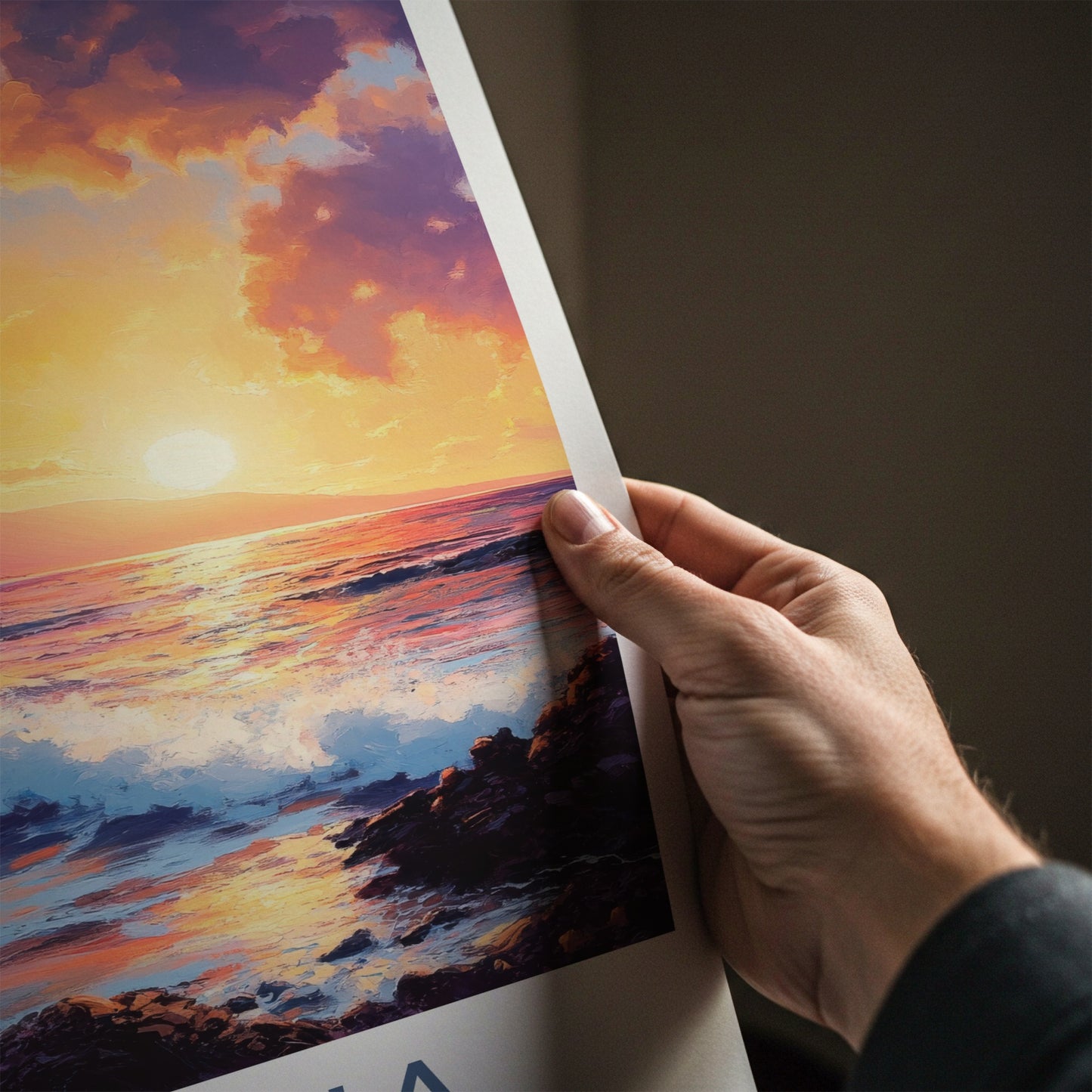 Lahaina Poster - Hawaii Travel Art - Tropical Ocean Sunset Wall Decor