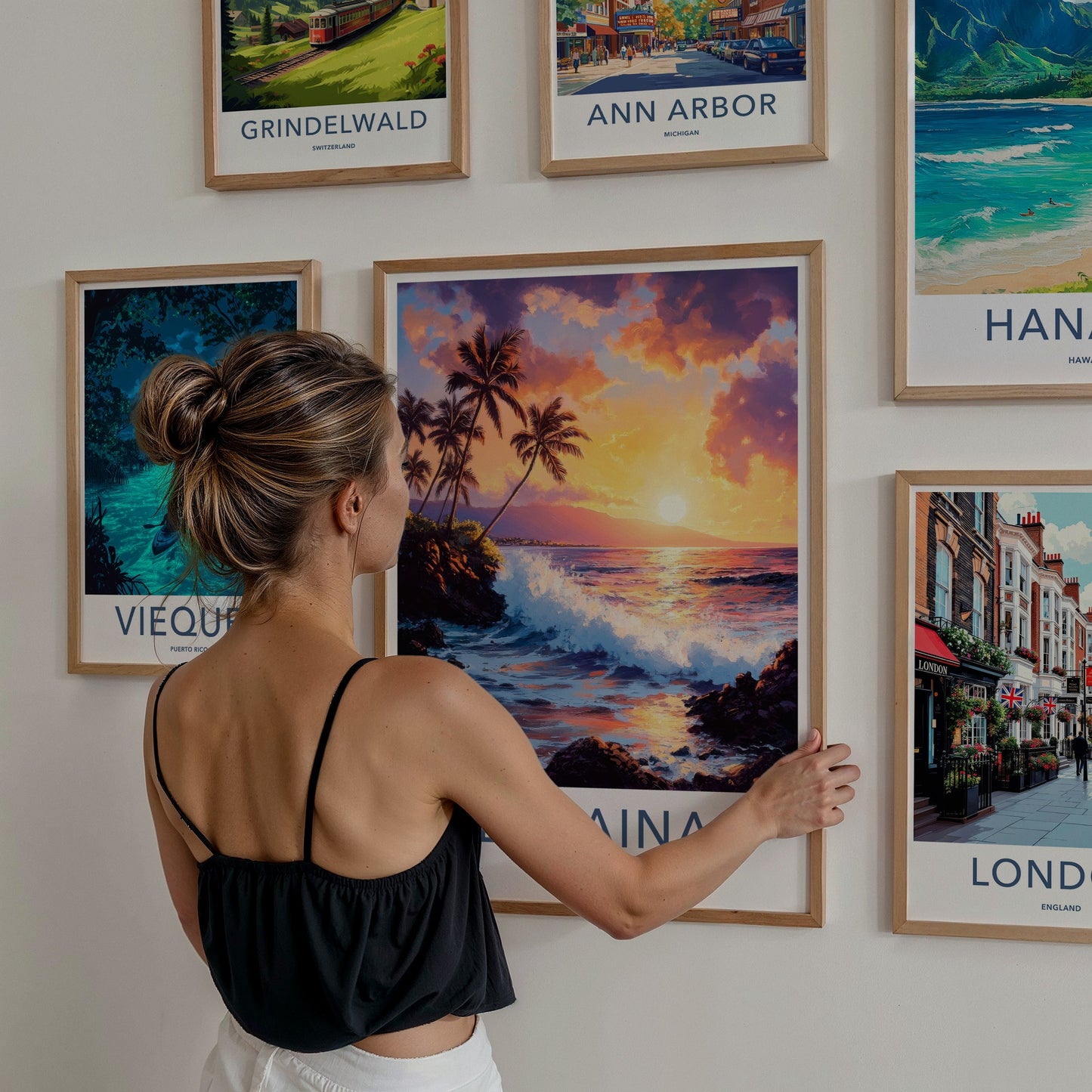 Lahaina Poster - Hawaii Travel Art - Tropical Ocean Sunset Wall Decor
