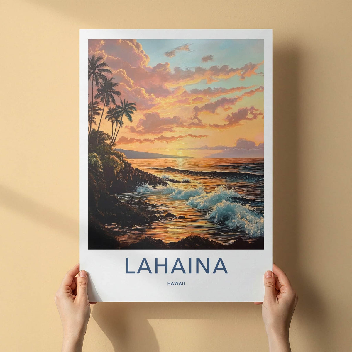 Lahaina Poster - Hawaii Travel Art - Tropical Sunset View Home Decor