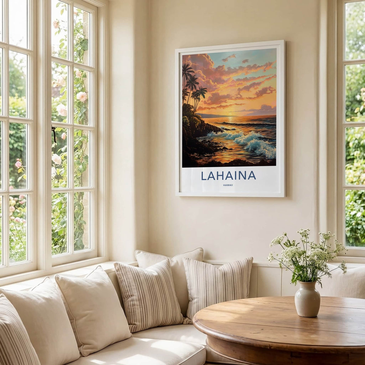 Lahaina Poster - Hawaii Travel Art - Tropical Sunset View Home Decor
