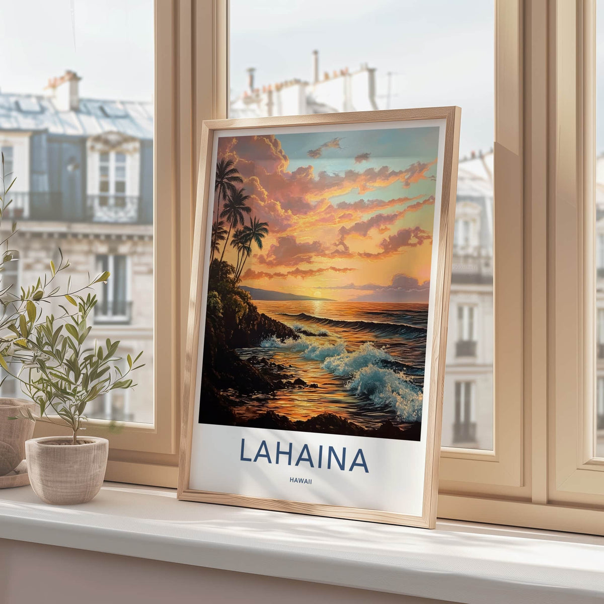 Lahaina Poster - Hawaii Travel Art - Tropical Sunset View Home Decor