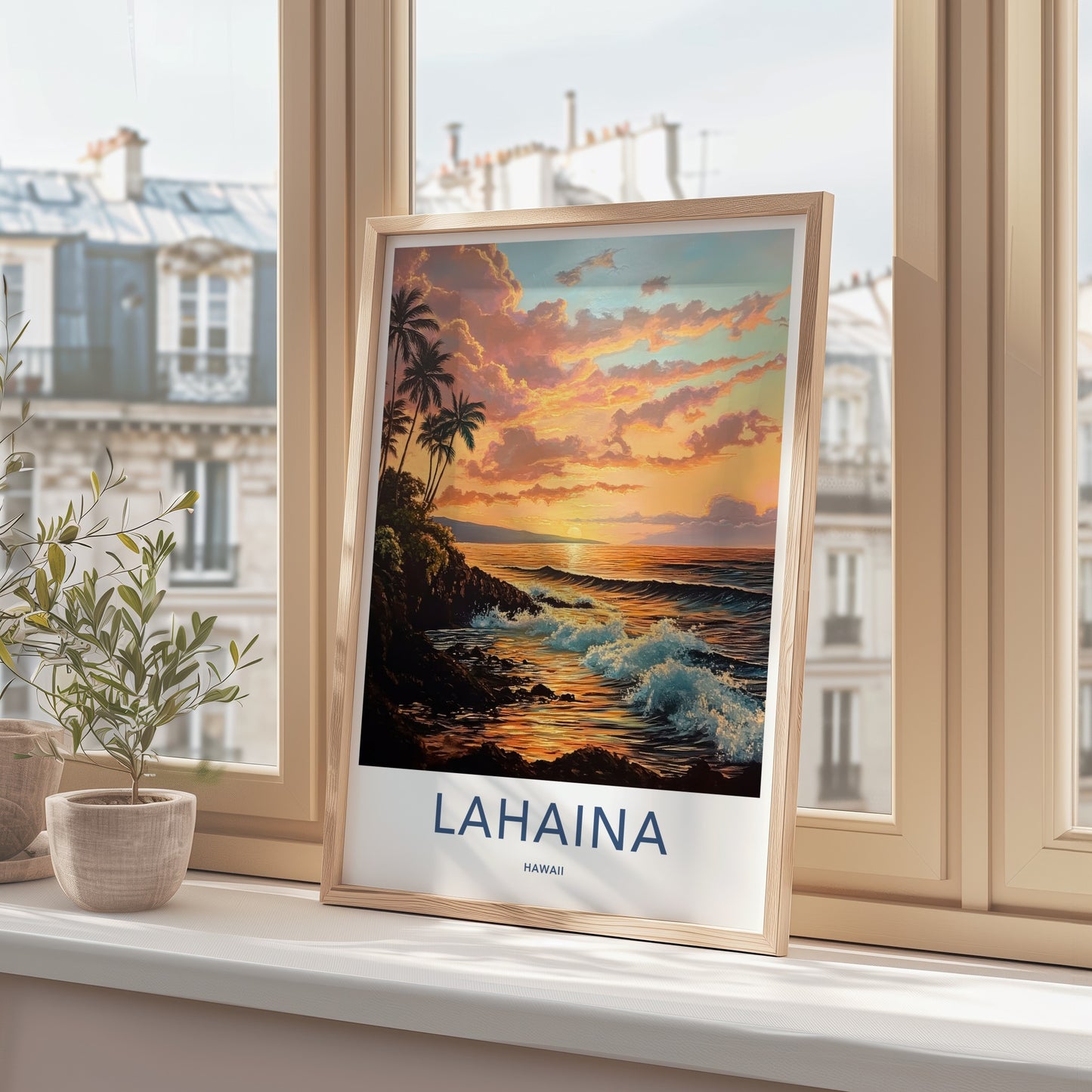 Lahaina Poster - Hawaii Travel Art - Tropical Sunset View Home Decor