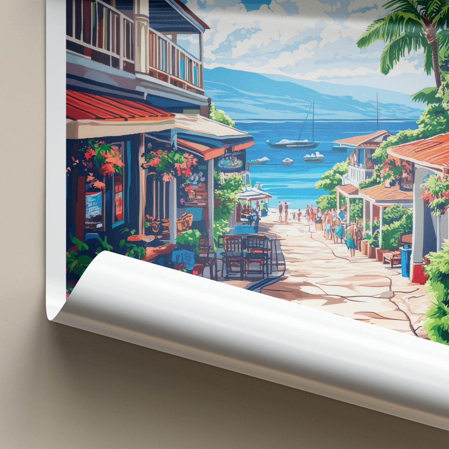 Lahaina Poster - Hawaii Travel Art - Vibrant Ocean Pathway Home Decor