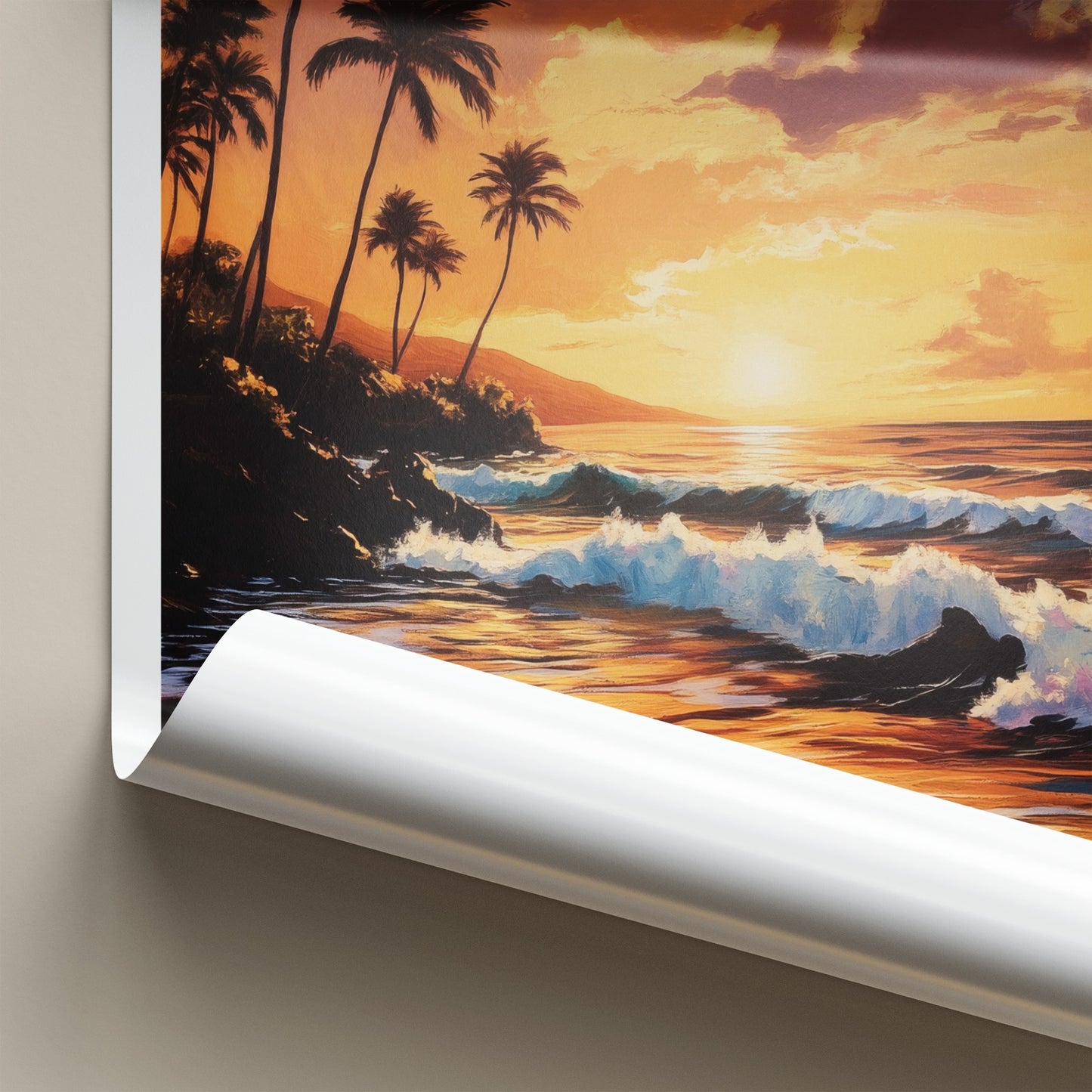 LAHAINA Poster - Hawaii Travel Print - Lahaina Beach Sunset Lounge Decor
