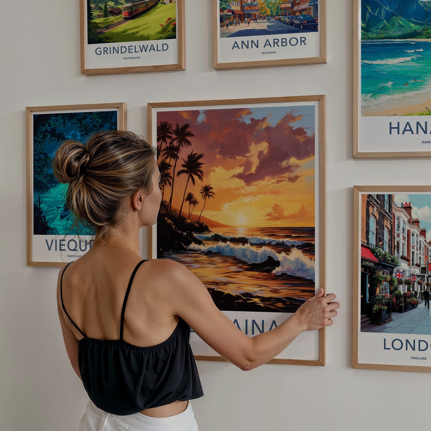 LAHAINA Poster - Hawaii Travel Print - Lahaina Beach Sunset Lounge Decor