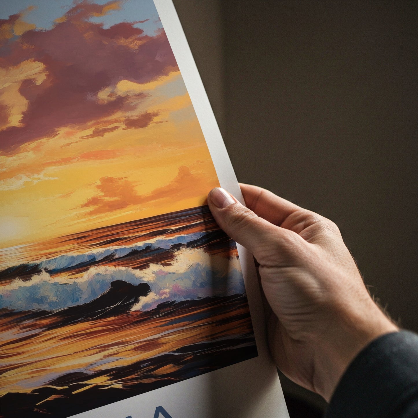 LAHAINA Poster - Hawaii Travel Print - Lahaina Beach Sunset Lounge Decor