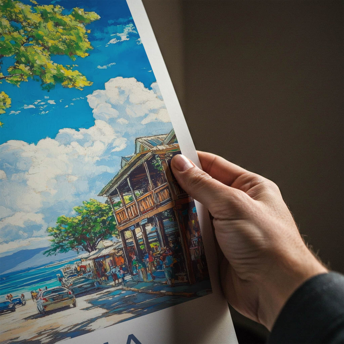 Lahaina Poster - Hawaii Wall Art - Vibrant Street Scene Home Decor