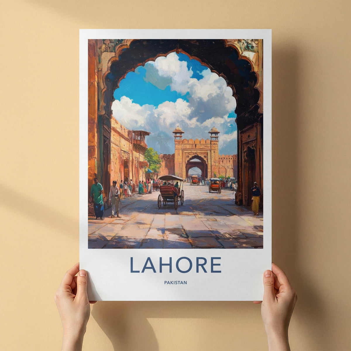 Lahore Poster - Pakistan Travel Art - Archway Street Scene Home Decor