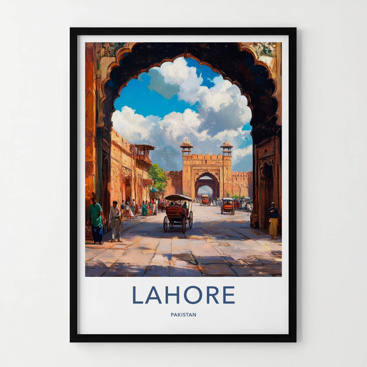 Lahore Poster - Pakistan Travel Art - Archway Street Scene Home Decor