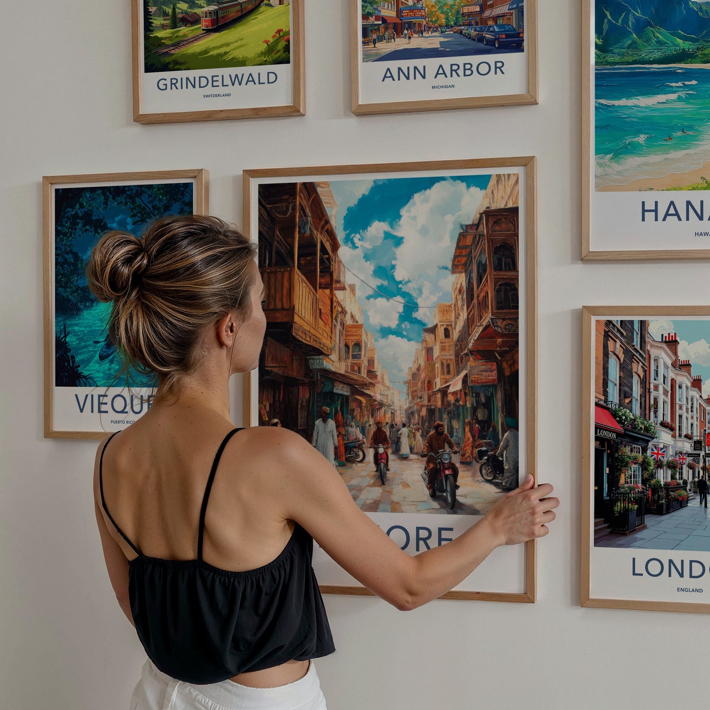 Lahore Poster - Pakistan Travel Art - Bustling City Street Home Decor