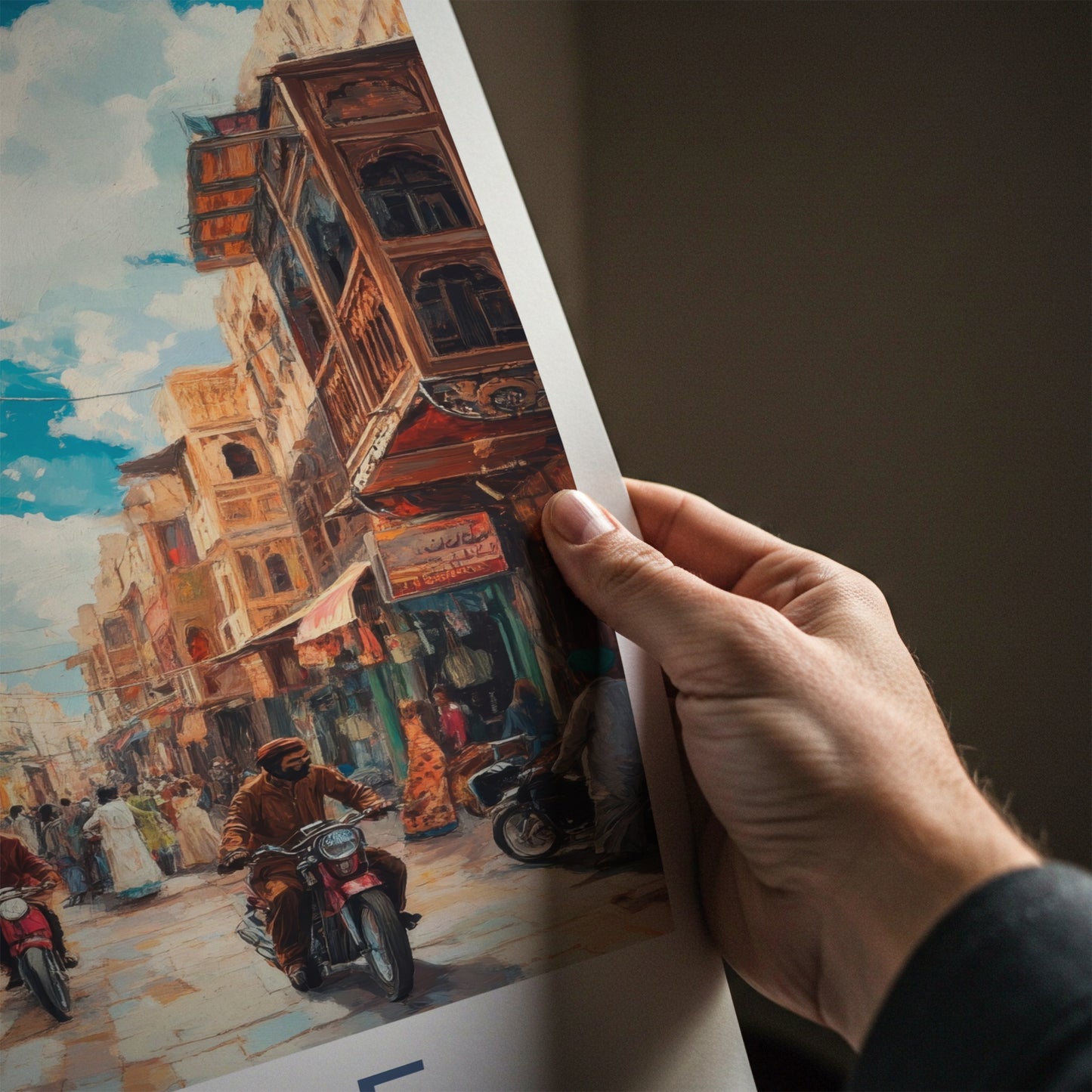 Lahore Poster - Pakistan Travel Art - Bustling City Street Home Decor