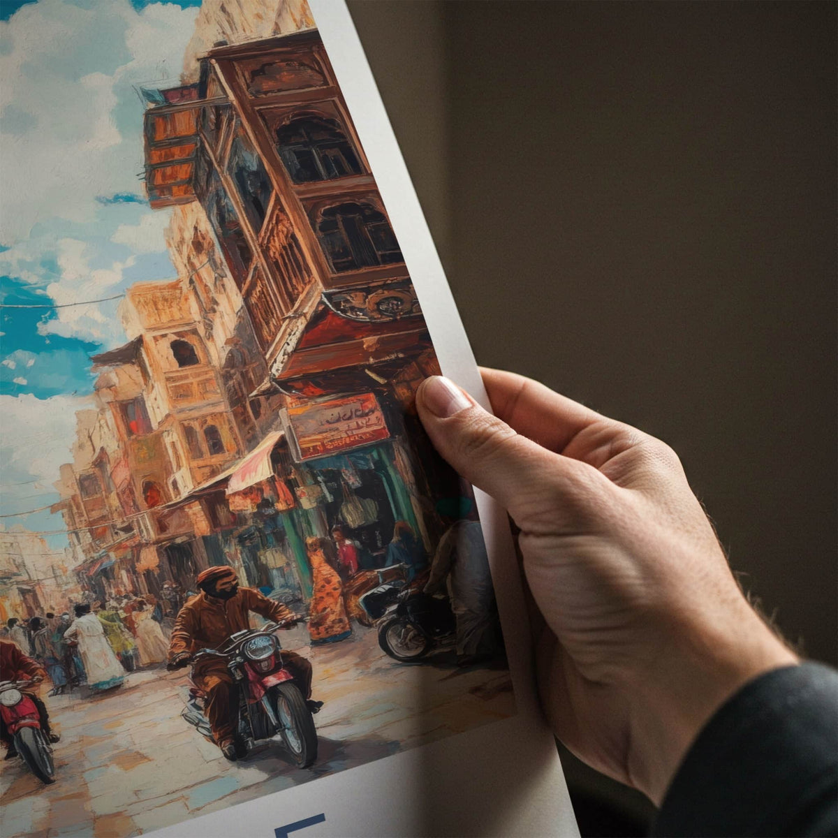 Lahore Poster - Pakistan Travel Art - Bustling City Street Home Decor