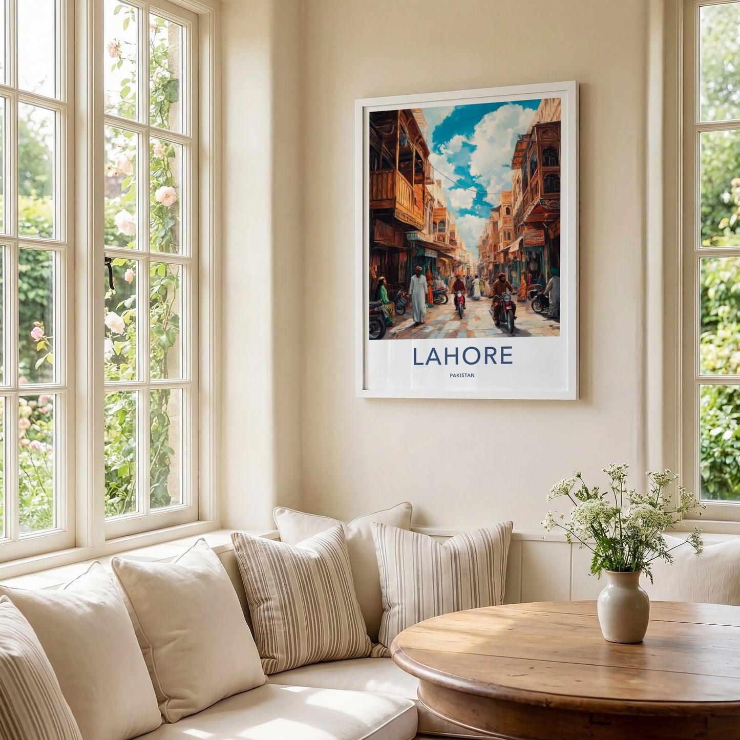 Lahore Poster - Pakistan Travel Art - Bustling City Street Home Decor