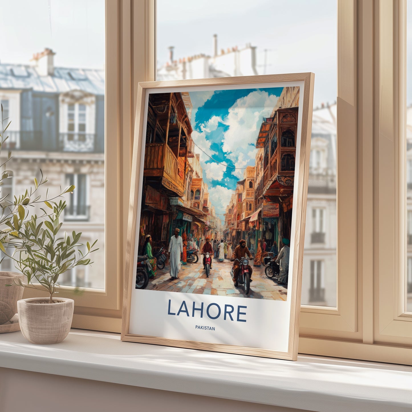 Lahore Poster - Pakistan Travel Art - Bustling City Street Home Decor